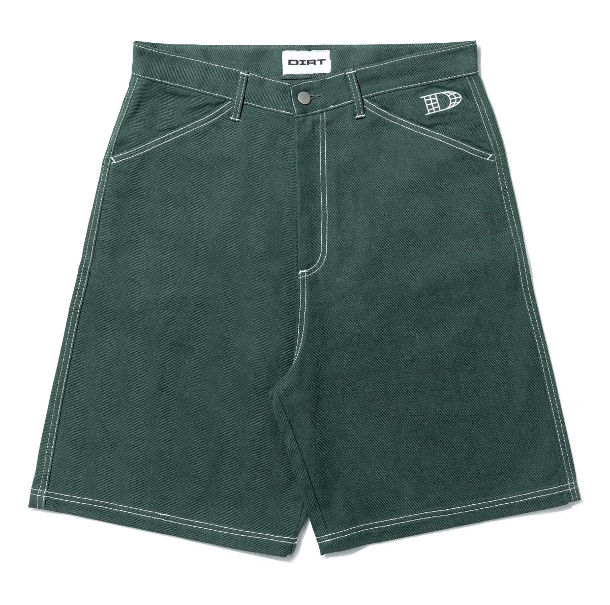 Contrast Stitch Shorts / Green